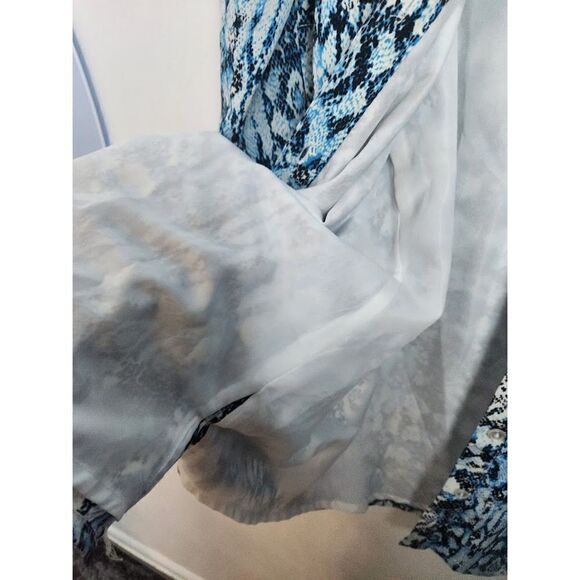NWOT Jessica London Black & Blue Animal Print Button Up Shirt Midi Dress size 20 - Picture 14 of 14